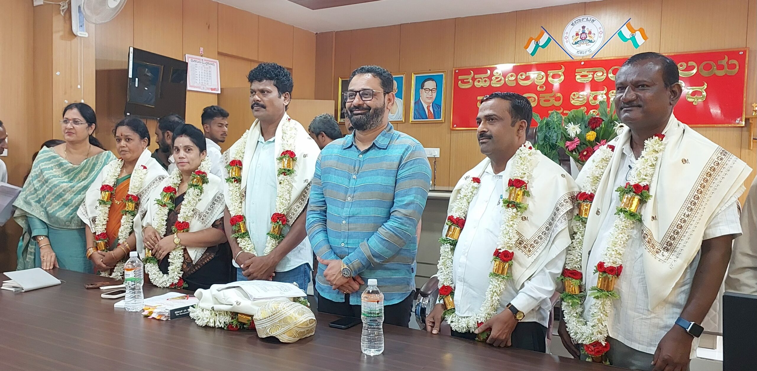 MLA Nikhil Katti addressing Bagar Hukum illegal cultivation in Hukkeri